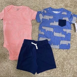 Carter's 3-Piece Rhino Little Short Set